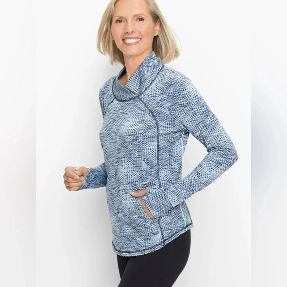 Talbots‎ Women’s Adrenaline Long Sleeve Wrap Collar Pullover Reflective Trim Med - Picture 1 of 12